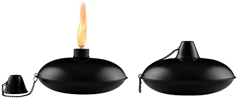 BIRDROCK HOME Maui Tabletop Torches - Easy to Refill Citronella - Flame Light Torch - Backyard Outside Patio Lighting - Metal Lamp - Decorative Urban Lantern (2)