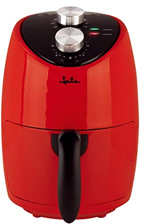 JATA JEFR1222 - Freidora de Aire 2 L sin Aceite 200ºC, Air Fryer Compacta, Termostato Regulable, Temporizador 30 min, Cestillo Antiadherente sin BPA, Cocina Saludable para 2-3 Personas