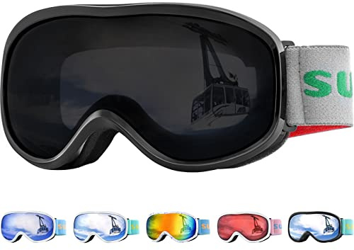Supertrip Kinder-Skibrille, Anti-Beschlag, Kinder-Skibrille, Schnee- und Snowboardbrille für Jungen, Kühlergrill, Jugendliche im Alter von 5–15 Jahren