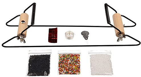 Craft County Metallperlen-Webstuhl-Set, enthält Faden, Nadeln, 18 g Glasperlen und Drahtschlaufen-Nadeleinfädler, Armbänder, Halsketten, Gürtel und mehr
