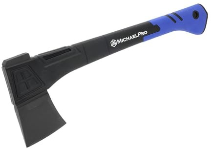 MichaelPro Splitting Axe with Weather-Resistant and Shock Absorbing Fiberglass Handle, Capable of One-Strike Splits (18-Inch Splitting Axe)
