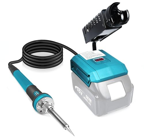 Cordless Soldering Iron Station for Makita18V Battery, 60W Soldering Iron Kit, Portable Electric Soldering Iron Tool, Welding Tool for DIY, Appliance Repair, Wire Welding (Battery NOT Included) | (No Battery)60W Portable Soldering Iron, Rapid Heating,USB & Type C, Adjustable Temperature for DIY,Appliance Repair Welding