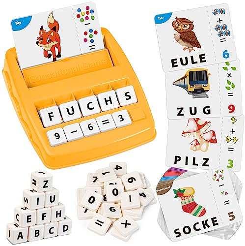 Joozmui Buchstaben Lernen Lernspiele ab 3 4 5 6 7 8 Jahre, Kinderspielzeug ab 3-8 Jahre Lesen Lernen Montessori Spielzeug ab 3-8 Jahre Junge Einschulung Geschenk