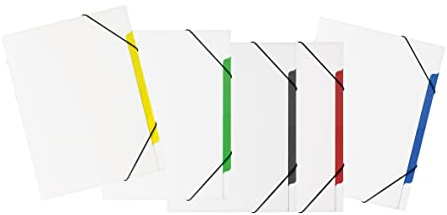 PAGNA 41813-00 Ordnungsmappenset Coool white Basic PP 5 Fächer sortiert mit 5 Stück
