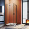 Sonni Cabine de douche d'angle 90 x 90 cm 6 mm en verre Nano Esg Douche noire 195 cm de hauteur avec portes battantes, porte à charnière, paroi de douche, sans cadre