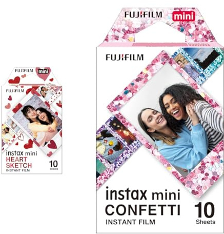 Fujifilm instax - Film Mini Heart Sketch (10 Vues) & instax Mini Film Confetti, 16620917, 10 Shot