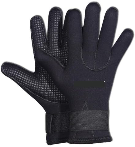 Neopren Handschuhe,Neopren Handschuhe Herren 5MM Neopren Handschuhe Tauchen Schnorcheln Handschuhe for Frauen Männer Warme Bootfahren Kanu Kajakfahren Schwimmen Handschuhe (Color : Black, Size : Lar