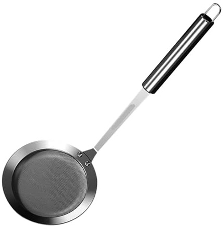 Skimmer de grasa | Skimmer de malla fina | tamiz de metal para cocinar | Cuchara de acero inoxidable | Espumadera multiusos | Colador de malla fina para cocinar | Herramienta de tamiz de cocina