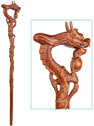 GeRRiT Canne en Bois Robinet bâton de Marche séquoia Vieil Homme béquilles Sculpture sur Bois Cadeaux d'anniversaire bâtons Cannes en Bois pour Hommes et Femmes