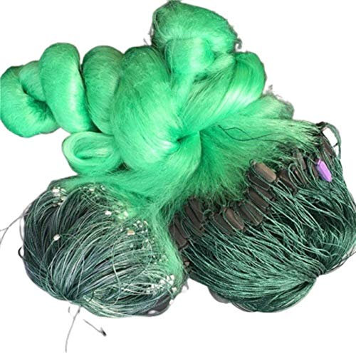 Kiemennetz,Fischernetz 3 Ebenen Fischernetz Fische mit Floats 85/90 / 95 / 100m Länge 2/3/4 m Tiefe Nylon Sinking Fishing Network Sticky Net (Color : 100M 2M 8x8cm)