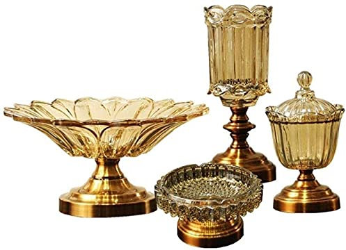 ABNNHK Obstständer Obsttablett Großer Obstteller Kristallglas Trockenfrüchte Süßigkeiten Snackteller, Aschenbecher Vase Kombination Obstschale Snacktablett