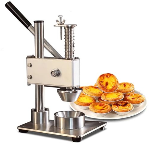 Portable Egg Tart Tartlet Shell Making Machine, Hand Press Pie Tart Maker Presser Machine, Stainless Stain Round Egg Tart Forming Maker, Muffin Cupcake Tins Moulds Tool for Home Use, Cake Shop