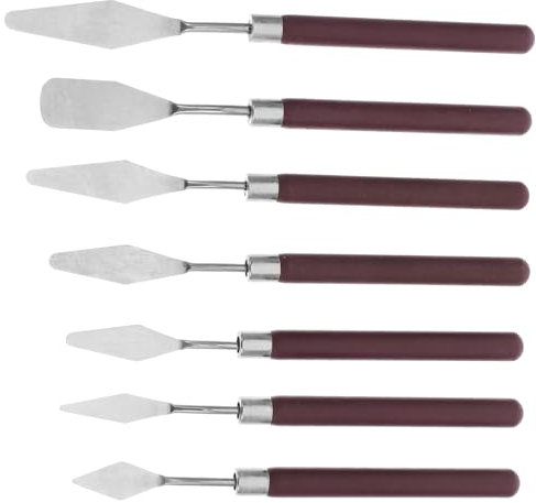 Operitacx 7piezas Raspadores para Pintura Al Óleo Cuchillos De Acero Inoxidable Herramientas De Espátula Flexible para Artistas para Óleo Lienzo Pintura Acrílica