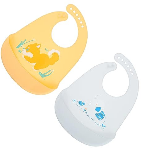 TOYANDONA 2stücke Silikonlätzchen Für Junge Mädchen Mit Futterbeutel Aus Wasserabweisend Und Ölbeständig Verstellbare Halsgröße Für Junge Mädchen Und Kleinkinder Leicht Zu Reinigen