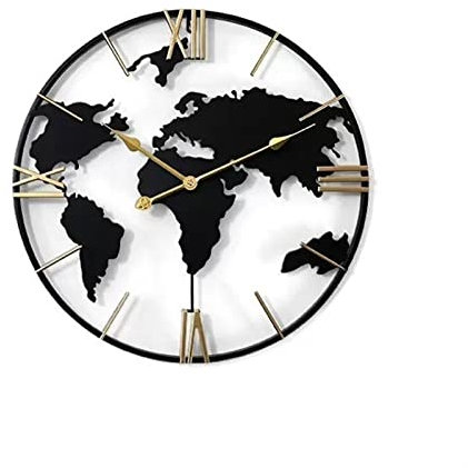 Silenzioso Orologio da Muro Orologio da parete con decorazione mappa personalizzata creativa da 60 cm Orologio moderno di fascia alta, grande e silenzioso Orologio da parete