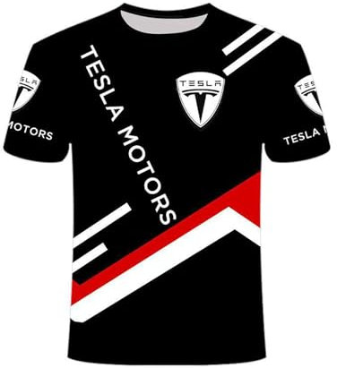 NBVGFGDF Herren T-Shirt, für Tesla Model S Plaid X 2012~2023 2015 Herren Baumwolle T-Shirt Rundhals Kurzarm Shirt Vintage Casual Slim Fit Sommer Einfarbig Tee Shirts,XXXXL