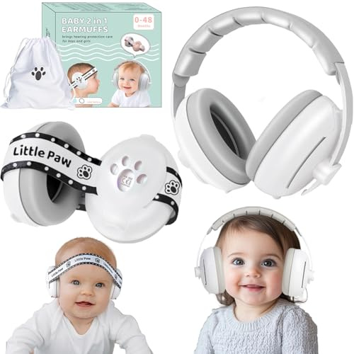 Cuffie antirumore 2 in 1, con protezione per le orecchie, certificate CE, comode, per bambini fino a 48 mesi