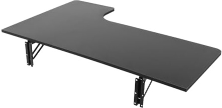 Wandklapptisch 100x60cm, MDF Wandtisch klappbar mit Halterung (Schwarz) | Wandmontierter Klapptisch, 30kg Tragkraft, Platzsparender Schreibtisch für Arbeitszimmer, Kleine Wohnungen