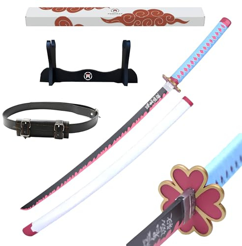 Hashiman Katana Demon – manga svärd svärdhållare trä bälte – samuraj Catana cosplay anime – träsvärd barn vuxna – ninja dekoration kostym sabel (Kanroji Mitsuri)