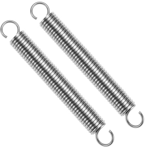 QWORK® 2PCS Molla di trazione, 150 mm di lunghezza libera, 304 acciaio inossidabile, diametro del filo 2.5 mm, diametro esterno 18 mm