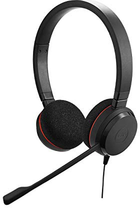 Jabra Evolve 20 UC Stereo Wired Headset/Music Headphones (U.S. Retail Packaging), Black
