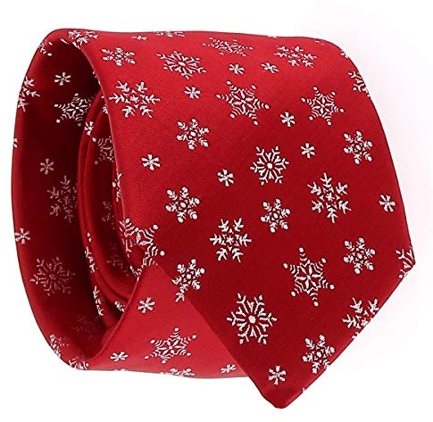 SHIPITNOW Weihnachten Jacquard - Schneeflocke Krawatte - Heiligabend Krawatte
