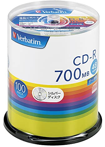 Verbatim SR80FC100SV1 Single Recording CD-R 700MB 100 Sheets Silver Disc 48X Speed