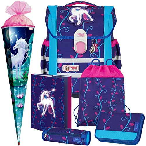 Lilly - Einhorn - McNeill Ergo MAC mit McAddy Schulranzen-Set 6tlg. mit SCHULTÜTE - HEFTBOX GRATIS DAZU