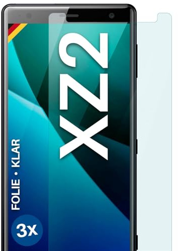 moex für Sony Xperia XZ2 Schutzfolie Displayschutz Folie Ultra-klar HD 0,2 mm kompatibel mit jeder Hülle, Anbringen ohne Blasen, Handyfolie Extra Kratzfest, FlexProtect 3 Stück