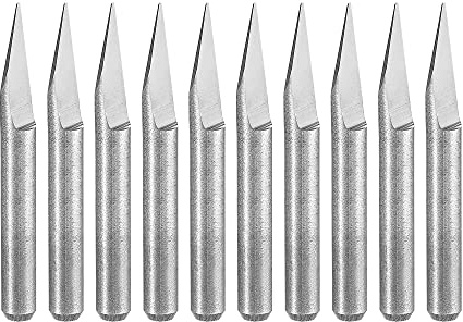 sourcing map 10 Stück VHM Gravierfräser Klingenwinkel 30 Grad, Griffdurchmesser 3.175 mm, Klingendurchmesser 0.3 mm CNC Fasenfräser für PCB, MDF, ABS, PVC, Holz, Sperrholz