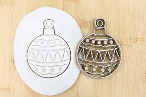 Weihnachten Weihnachtskugel Linien Cookie Cutter Fondant Keksstempel/Ausstechform Keksausstecher Plätzchen ca. 8cm