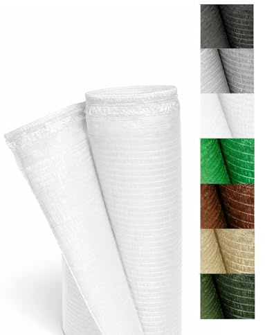 Jardin202 - Malla de Ocultación 110g/m² Premium | Sombreo y Privacidad para Jardín, Vallas y Terrazas | Protección UV | 1,50 x 10 Metros (Blanca)
