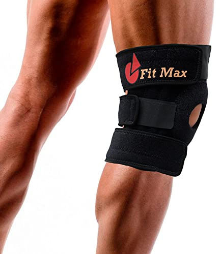 Rodillera con estabilizadores de rótula abierta antideslizante, rodillera ajustable de gancho y bucle, alivio del dolor de las articulaciones de la rodilla, correr, caminar deportes recuperación de
