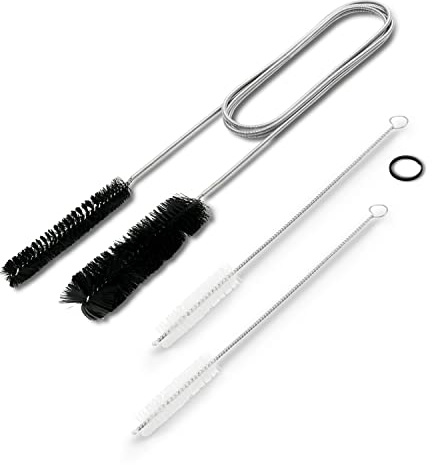 Flexible Drain Cleaning Brush (72 Long) for Drains, Bottles, Bathroom Sink, Bathtub, Shower, and Kitchen Sink, Heavy-Duty Double Ended Nylon with Elastic Hose, Bathroom Essentials, Black