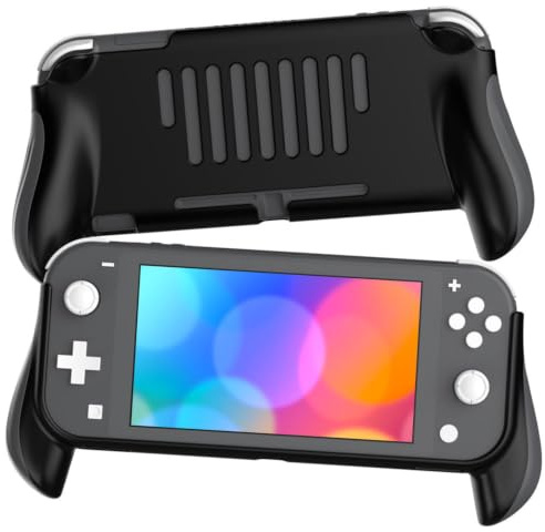 VOVIGGOL Support de Poignée pour Switch Lite, Poignée Ergonomique et Étui de Protection pour Manette NS Switch Lite Accessoires-Noir