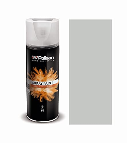 Polisan Spray Paint | Light Grey | Perfect for Radiator, Plastic, Fabric, Metal, Wood, Bike, Marking | 400ml | RAL 7035 | Single Pack