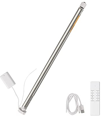 Zigbee Rechargeable Roller Shade Motor for 17/25/28mm Tube, Smart Blinds Motor Automatic Curtain Opener with App/Voice/Remote Control, Tuya Zigbee hub is Required (Motor with 9-Channel Remote)