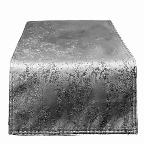 Tischläufer | Grau/Anthrazit - Eckig - 40x100 cm | Tischband | Mitteldecke | mit Marmor-Muster, meliert | doppelt genäht | wasserabweisend | mit Fleckenschutz