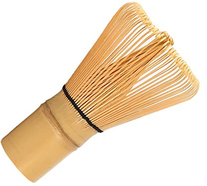 AOTISBAO 100 Prong Matcha Whisk Natural Bamboo Tea Powder Whisk Semi-handmade Chasen for Making and Stirring Matcha Golden Bamboo Matcha Green Tea Whisk Chasen