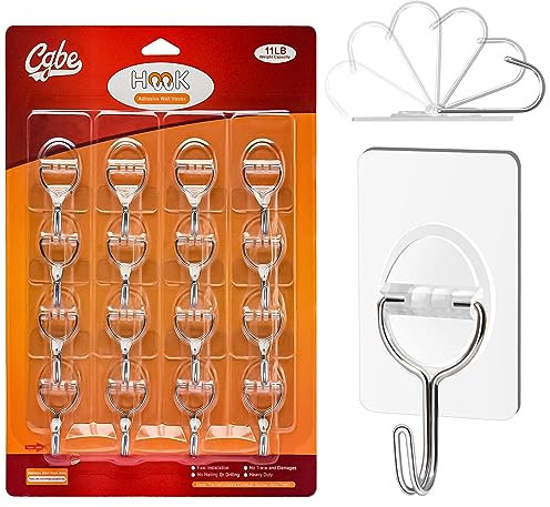 CGBE 16 Stück Klebehaken Transparent Ohne Bohren, Wandhaken Selbstklebend 5kg(Max), Haken Selbstklebend Handtuchhaken für Badezimmer Küche Bad Wand Decke