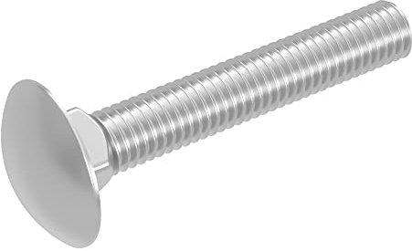 SECCARO Lot de 20 vis de serrure M12 x 70 mm, acier inoxydable V2A VA A2, DIN 603 / ISO 8677, tête ronde plate avec embout carré, filetage complet