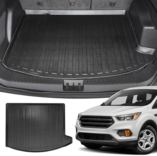 Premium Cargo Liner for Ford Escape S SE SEL Titanium 2013-2019 - 100% Protection - Custom Fit Car Trunk Mat - All-Season Black Cargo Mat - 3D Shaped Laser Measured Trunk Liners for Ford Escape