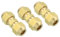 PATIKIL 1/4 OD Brass Flare Union Connector, 3 Set Air Conditioning Copper Double Pipe Extension Joint Connectors Pipe Hose Fitting with Nut, 1.44 x 0.43inch