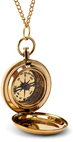 NKlaus Kompass Messing 5cm Taschenuhrformat Maritim Peilkompass, 1 Stück | Gewicht: 90g; Durchmesser: 5cm; 90g; 100cm