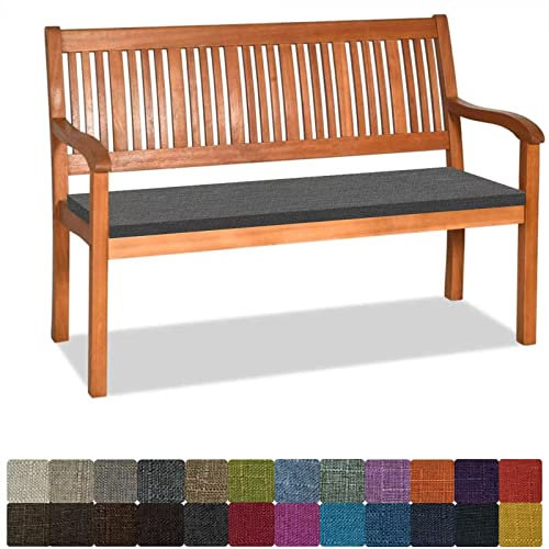 Orumrud Bankauflage Stuhlkissen Bankkissen mit Krawatte Waschbar,110x40x3cm，2 3 4-Sitzer Sitzkissen rutschfeste Auflage für Gartenbank,Küche,Terrasse Innen und Außenbereich，Dunkles warmes grau