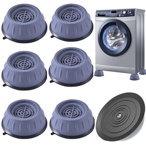 Schwingungsdämpfer Waschmaschine, 6 Stück Universal,Waschmaschine Antivibrationsmatte Gummi Fußpolster Vibrationsdämpfer für Trockner Kühlschrank Kühlschrank,Tisch(Grey) (Style 1)