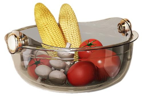 Sollee Set scolapasta - Set di filtri Trasparenti 2 in 1 - Scolapasta per lavello, Scodella per scolapasta, Utensili da Cucina, Lavafrutta, Colino per Riso per scolare la Pasta Cotta