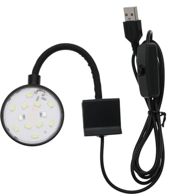 YINETTECH 5W Mini-Aquarium-USB-LED-Licht mit Netzschalter für Kleine Fische Garnelen Süßwasser Gepflanzte Lebende Pflanzen Wachsen Aquarium Clip-Licht Schwarz