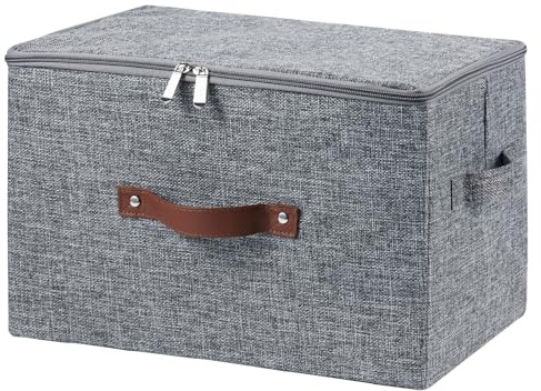 VinneGenzz Storage Bins with Zipper Lids Decorative Lidded Baskets Boxes