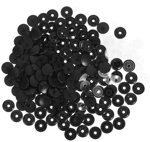 Kunststoff Druckknöpfe für Kleidung, 100 Satz, Schwarz, ohne Nähen
